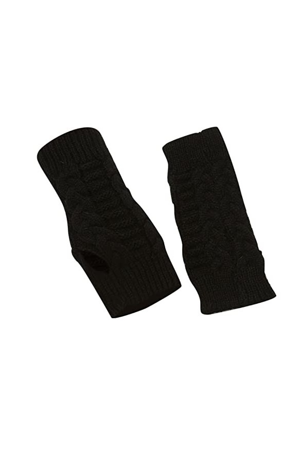 Manchettes longues pour femme avec trou pour le pouce - Manches longues - Moufles extensibles - Mitaines tricotées sans doigt