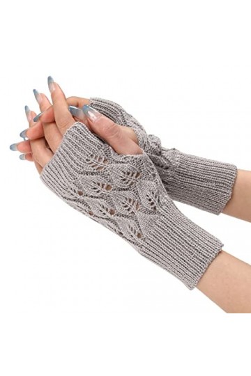 liangp Mitaines en cachemire - Mitaines longues chauffe-mains - Mitaines chaudes dhiver - Mitaines sans doigts - Tricot fin 