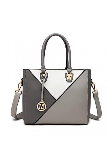 Miss Lulu Sac à Main pour Femme Sac Cabas Sac à Bandoulière Cuir PU en Forme de V