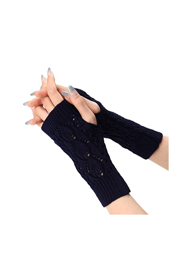ZHIYU Gants dhiver pour femme, gants chauds coupe-vent, élastiques, SMS, gants noirs, gants doublés chauds, cadeau de Noël p