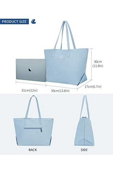 LIVACASA Sac a Main Femme, 19.3 Inch Grande Capacité Résistante à lEau Sac Cabas avec Zip et Poches,Décontractée Sac a Main 