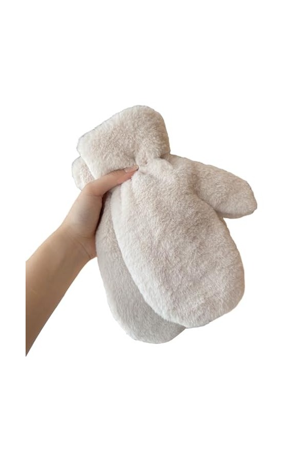 Remorui 1 paire de gants dhiver chauds pour femme - Moufles épaisses en peluche - Gants thermiques dextérieur pour femme - 
