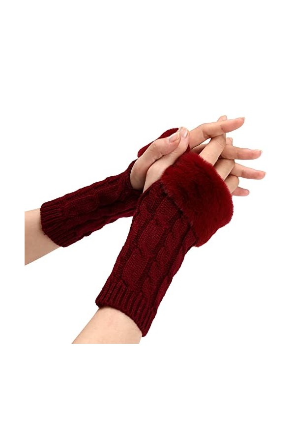 Moufles thermiques pour femme - Gants chauds - Coupe-vent - Élastiques - Gants noirs - Gants doublés chauds - Gants chauds th