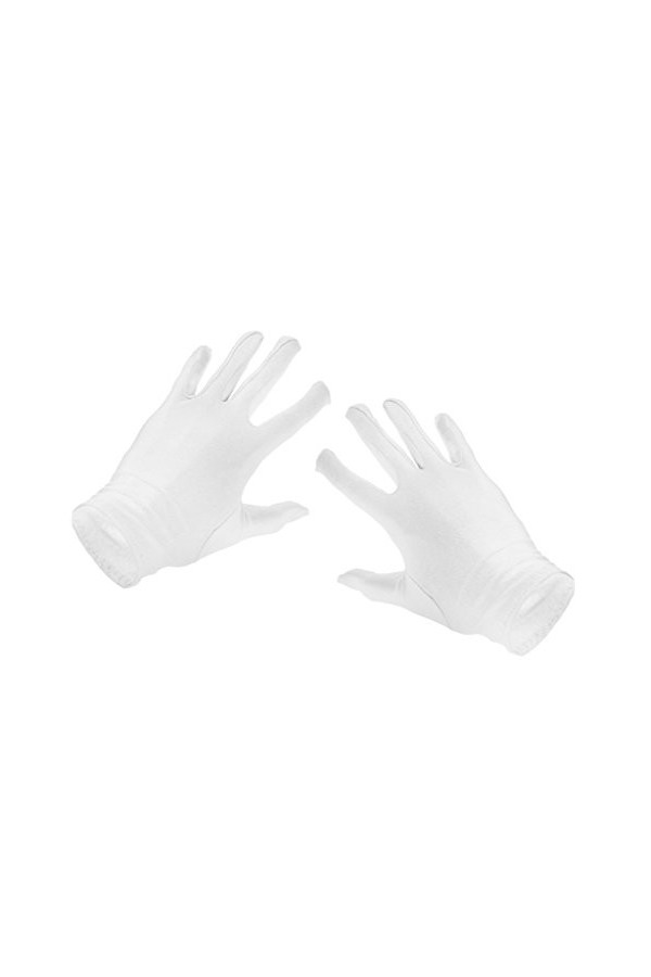 Gants Courts des Femmes en Lycra Élastique Protection Solaire - Blanc