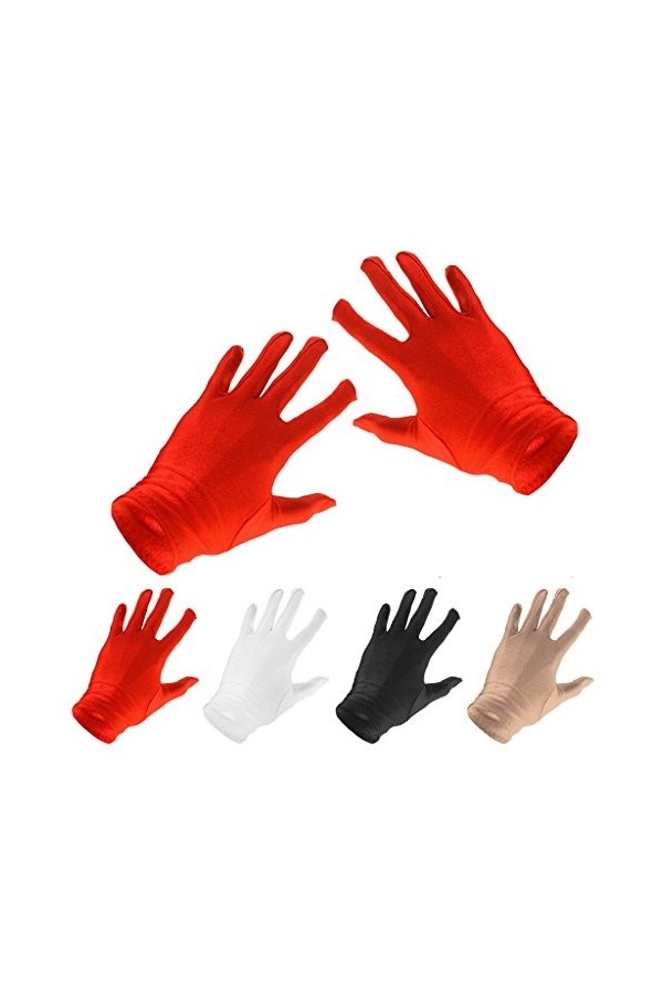 Gants Courts des Femmes en Lycra Élastique Protection Solaire - Blanc