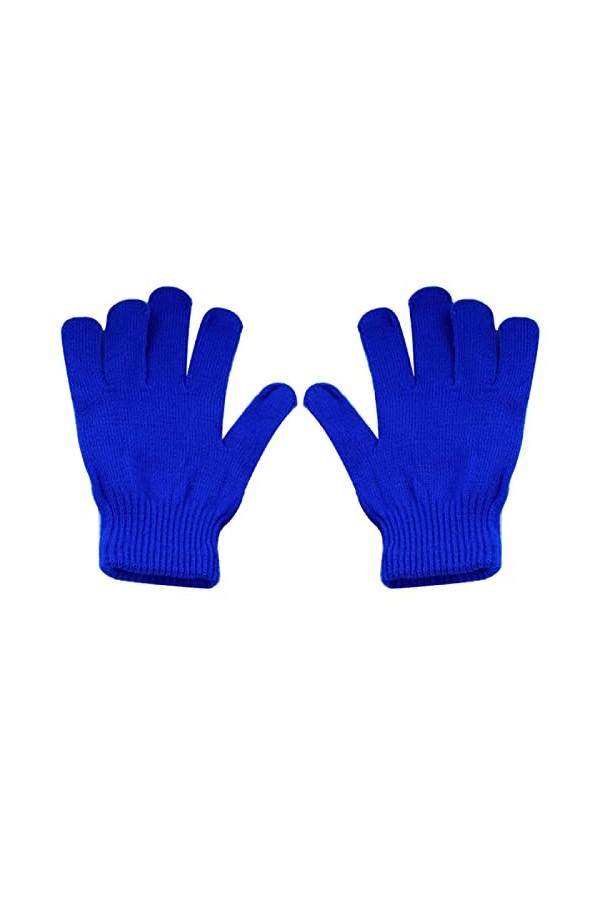 Porceosy Moufles tricotées de couleur unie pour hommes et femmes, moufles tricotées élégantes, violet, XXS