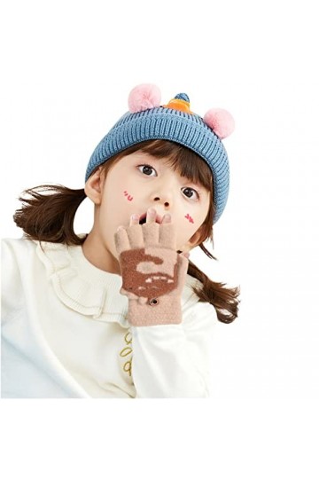 Générique Gants Tactiles Femme Homme Hiver Chaud Gants Convertibles pour Enfants avec Dessus Chaud sans Doigts Plume Gants Lo