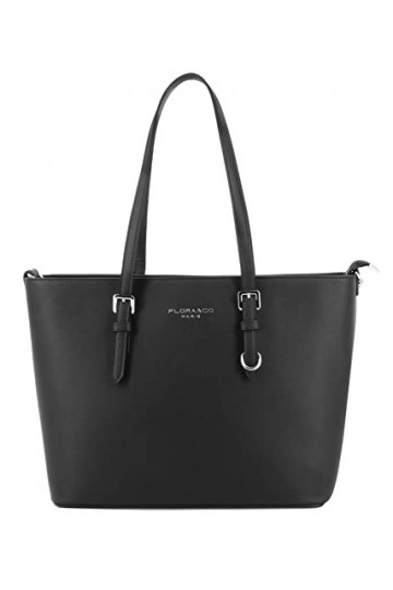 flora & co - Grand Sac à Main Femme - Cabas Fourre-Tout Simili Cuir PU Rigide - Sac Elégant Ville Travail Lycée - Shopper Por