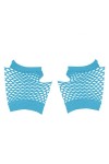 Gants en maille style années 80 pour filles et femmes bleu ciel, taille unique 