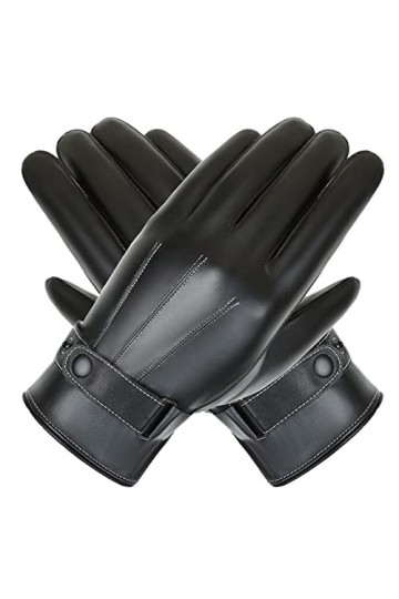 Gants moufles pour femme par temps froid homme automne et hiver en cuir PU gants chauds cyclisme sports de plein air gants en