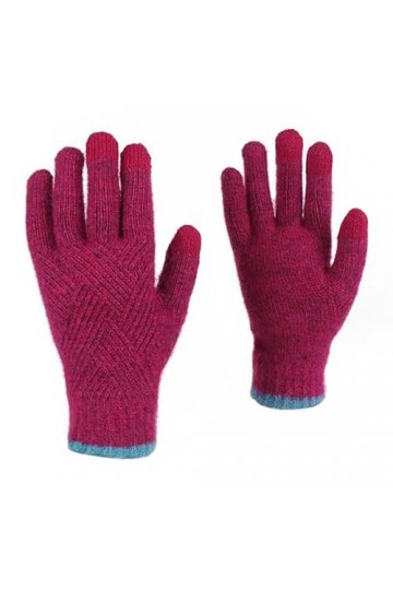 Gefomuofe Gants tactiles pour femme - Moufles dhiver en tricot uni à motifs - Gants chauds en daim - Gants dhiver thermique