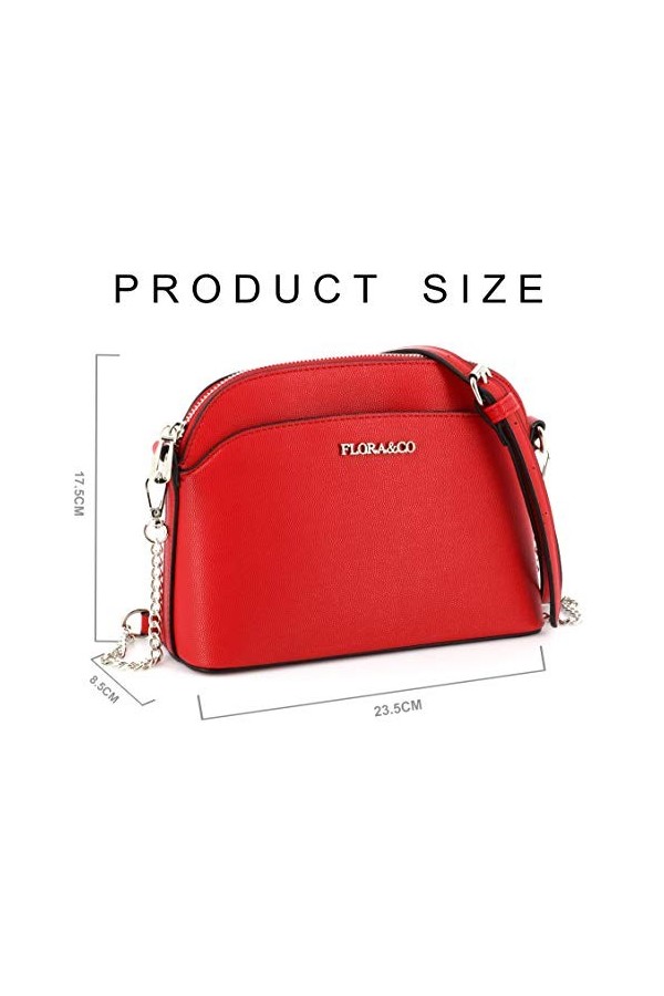 Petit Sac Bandoulière Chaînes Femme - Sac à Main Porté Epaules de Ville Silimicuir Rigide - Besace Sacoche Messenger Fourre-T