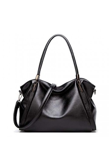 Coolives Hobo Sac à épaule avec Bandoulière pour Femme Elegant Sacs a Main en Cuir PU Sac Cabas Horizontal Sac a Tote Noir