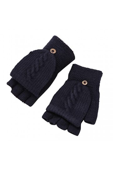 Gants thermiques pour femme et homme - Gants chauds en polaire corail - Poignets élastiques - Gants dhiver chauds doublés av