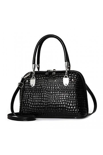 NICOLE & DORIS Femmes Sac à Main Rétro Sac à Bandoulière en Crocodile Sac Messenger en Cuir PU Sacs Portés épaule Classique P