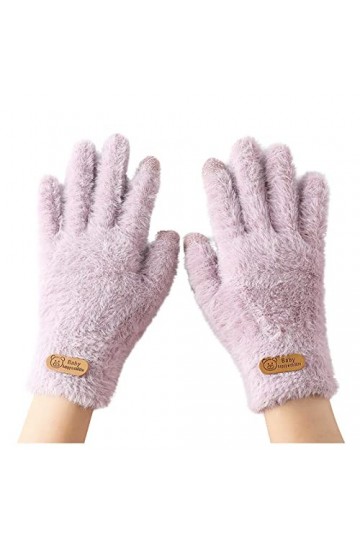 Gants dhiver épais pour le ski et lhiver - Pour lautomne et lautomne - Pour femme - Gants chauds avec poche, violet, tail