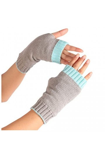 Manchettes longues pour femme - Chauffe-bras chauds - Gants chauds - Gants chauffe-mains - Tricotés - Sans doigts - Chauffe-m