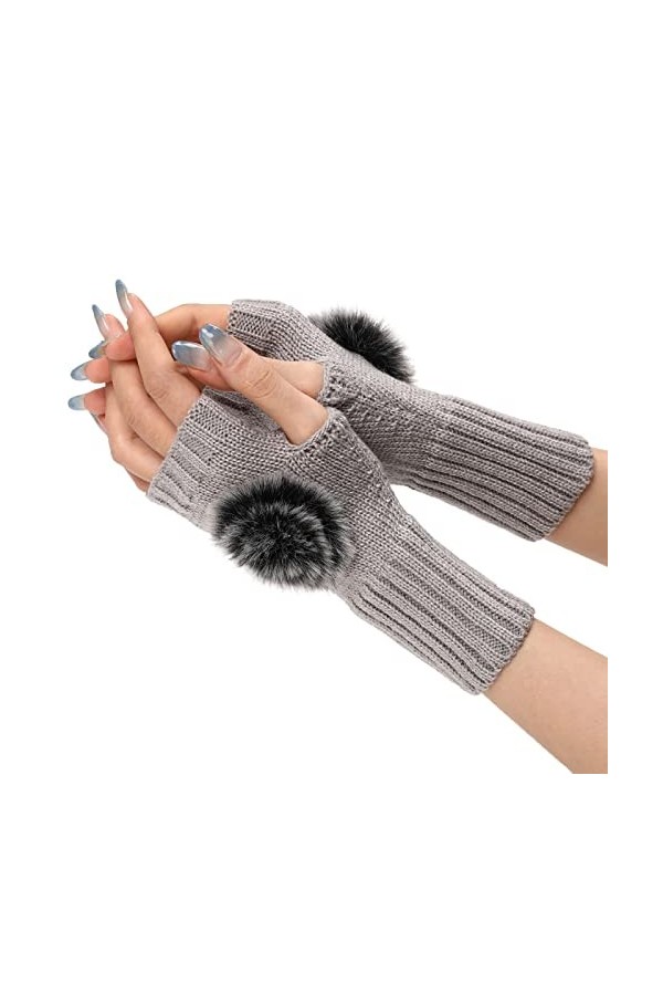 Gants chauds coupe-vent élastiques noirs doublés chauds pour femme Gants thermiques dextérieur pour femme Moufles isolées pa