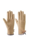 Allbestop Gants Chauds Fourrure Gloves,Ensemble Gants Bonnet Écharpe Hiver Femme Gants Chauffant Femme Kit Maternité Maman Ga