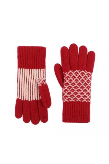 Gants dhiver tricotés extensibles pour hommes, femmes ou adolescents, moufles pour femmes par temps froid, Rouge, taille uni