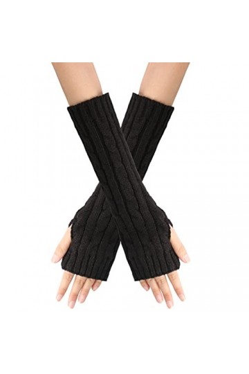Mitaines pour femmes douces et extensibles moufles à manches longues élastiques demi-doigts gants femmes chauffe-pouls hiver,