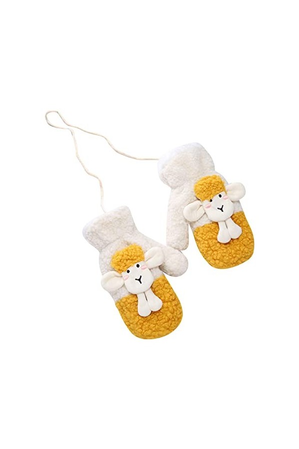 YANFJHV Moufles dhiver en tricot pour femme avec doublure imitation flocon de neige, Rose, taille unique