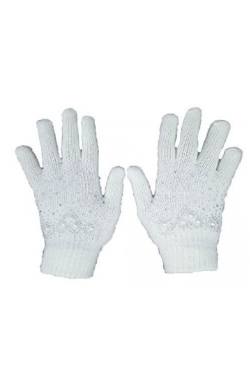 NEUF femmes Diamonte incrusté mélange laine Gants dHIVER Chauds Noir Gris - Crème, One size