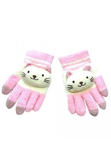 Gants chauds pour femme - Gants dhiver épais tricotés mignons pour femme, Noir , taille unique