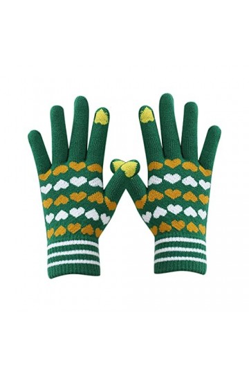 Gants mitaines pour femme par temps froid - Gants chauds tricotés - Pour lhiver - Pour garder au chaud - Imprimé cœur - Pour