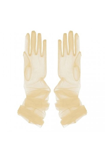 Aislor Gants Femme Mariée Mariage Cocktail Gants Longs/Courts Moufles Transparent Complet Doigt Manchettes Accessoires Champa