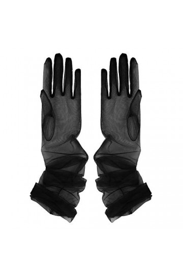 Kaerm Femme Gants Longs de Mariage à Doigts Tulle Gants de Soirée Cérémonie Opréra Mariée Fête Manchon Bras Manchette de Dans