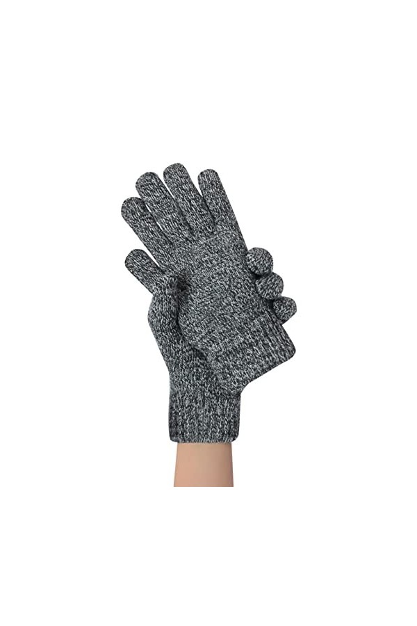 Moufles pour femme par temps froid chauffants pour lhiver automne hiver couleur unie rembourré laine tricot gants chauds gan