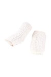FGUUTYM Costume chaud pour femme - Gants sans doigts au crochet - Ouverture pour le pouce - Moufles - Noir - Smartphone, Blan
