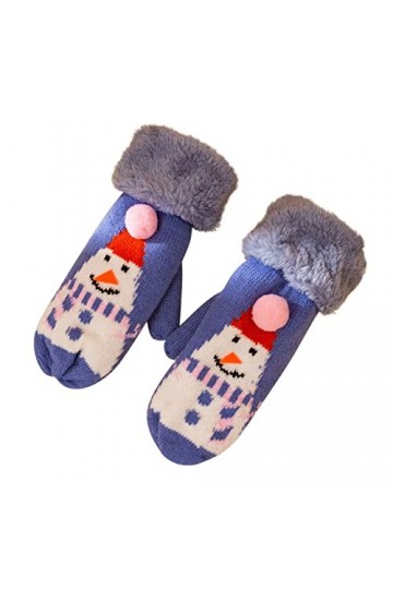 LOIJMK Gants chauds dhiver avec motif de Noël en tricot plus moufles épaississantes décontractées pour femme gants en velour