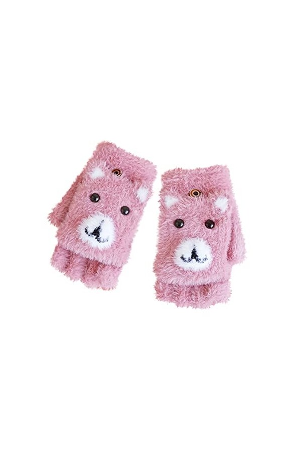 YANFJHV Mitaines Plus Mitaines en Velours Casual Tricoté Moufles Chaudes Motif Multifonctions Mignon Hiver Gants Tricotés Éch