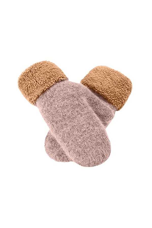 Caxndycing Gants en tricot pour femme - Gants dhiver chauds en tricot - Gants dhiver - Moufles doublées - Gants chauds en t