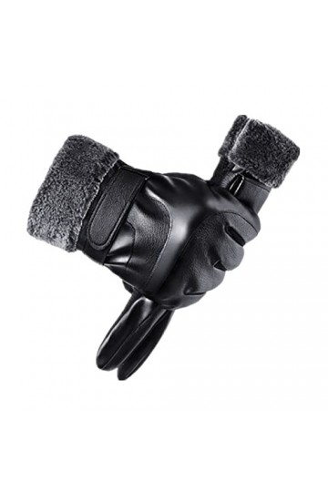 HANXIULIN Gants dhiver tricotés pour femme Moufles chaudes pour écran tactile avec doublure en polaire Gants tricotés avec p