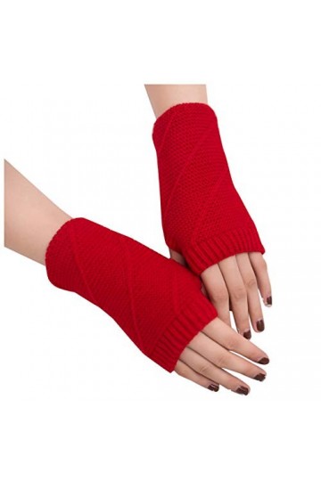 Manchettes en tricot pour femme - Thermique - Manches longues - Moufles - Gants doux - Unisexe - Chaud - Doux - Hiver