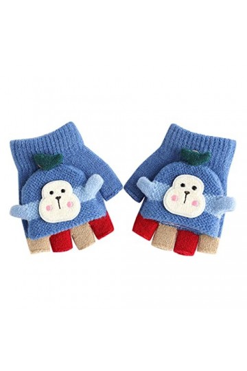 ZHIYU Couverture Dinosaur Top Demi avec Moufles Cachemire Doigts convertibles pour tout-petits Gants Laine Gants Flip Garçons