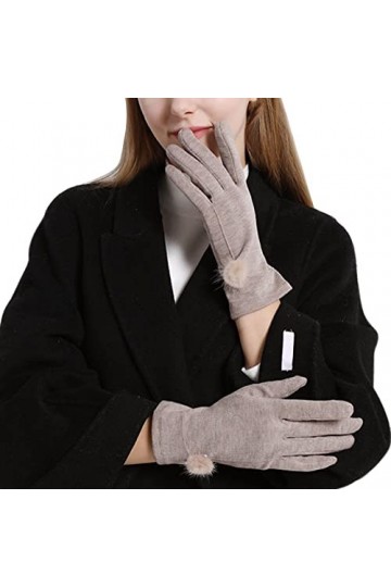 IKFIVQD Gants moufles pour femme - Gants chauds pour écran tactile - Gants déquitation à cheveux épais f-kaki, taille uniqu