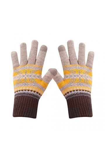 Mitaines pour femmes et hommes - Gants chauds tricotés - Pour lhiver - Pour garder au chaud Noël - Flocons de neige - Imprim