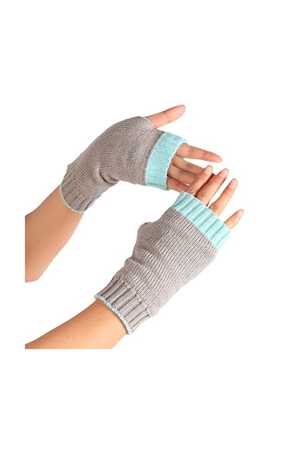 Manchettes longues pour femme en tricot - Moufles extensibles - Manchettes tendance tricotées - Manchettes chaudes dhiver