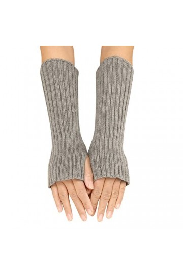 Mitaines pour femmes douces et extensibles moufles à manches longues élastiques demi-doigts gants femmes chauffe-pouls hiver,