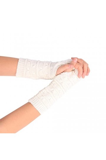 NIUREDLTD Mitaines tricotées sans doigts Gants dhiver tricotés doux et chauds pour femmes Gants dhiver chauds pour les jamb