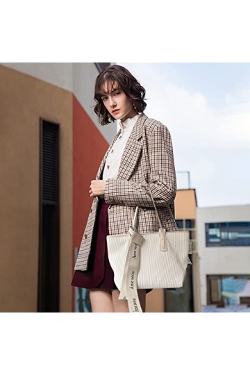 NICOLE & DORIS Sac Cabas Femme Grand Sac Bandoulière Elégant Sac Fourre Tout Plage Sacs Portés Epaule Cuir Souple Sacs à Main