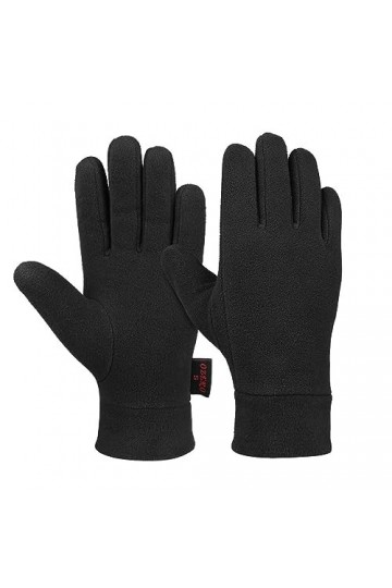 hahuha Gants de neige pour femme par temps froid - Gants dhiver en polaire avec manchette élastique - Gants pour femme, Noir