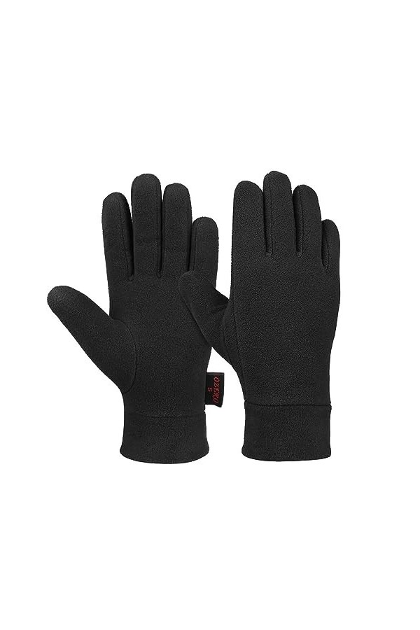 hahuha Gants de neige pour femme par temps froid - Gants dhiver en polaire avec manchette élastique - Gants pour femme, Noir