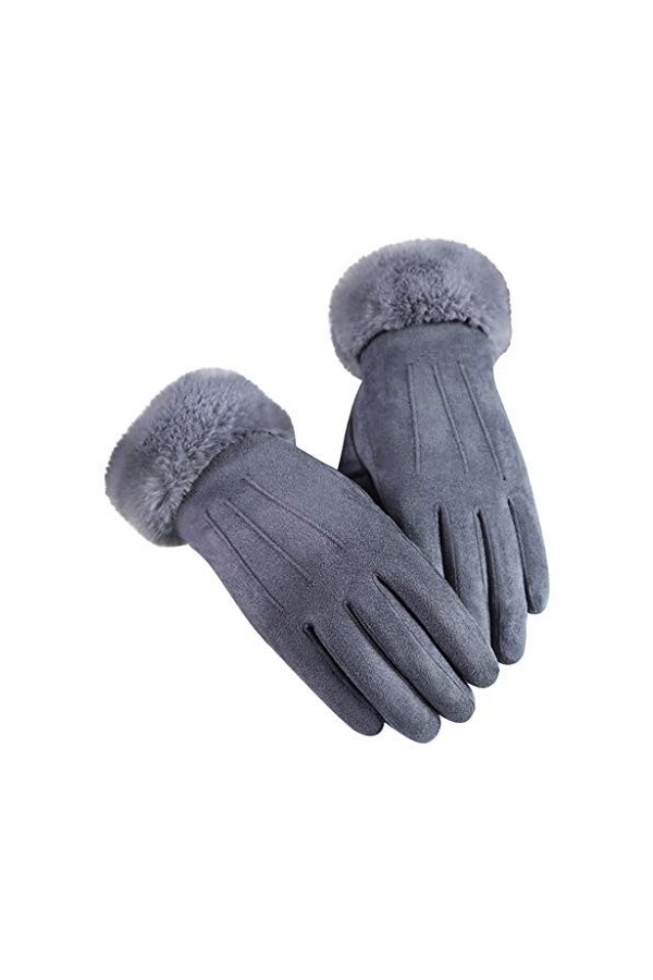 Caxndycing Moufles dhiver pour femme avec doublure en polaire thermique - Gants chauds et épais - Gants dhiver avec doublur