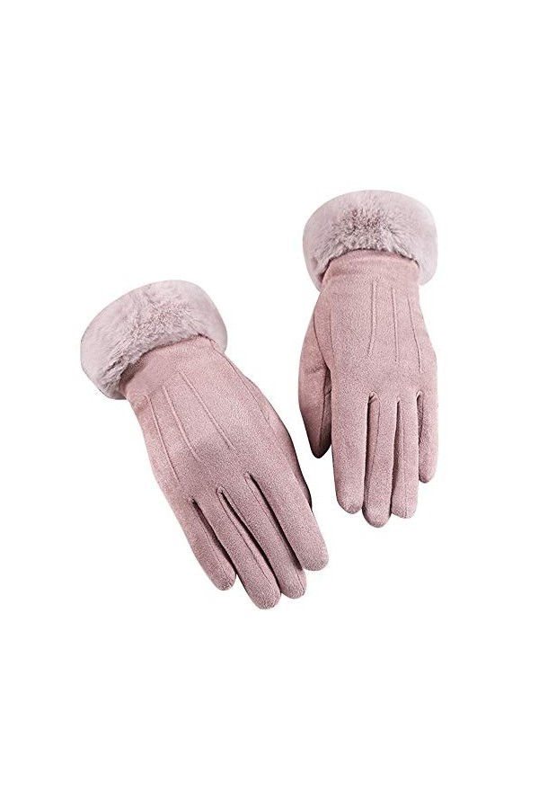 Caxndycing Moufles dhiver pour femme avec doublure en polaire thermique - Gants chauds et épais - Gants dhiver avec doublur