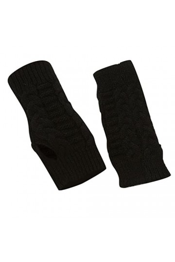 Gants dhiver chauds en tricot avec trou pour le pouce pour femme Gants doux avec trou pour le pouce Moufles tricotées sans d